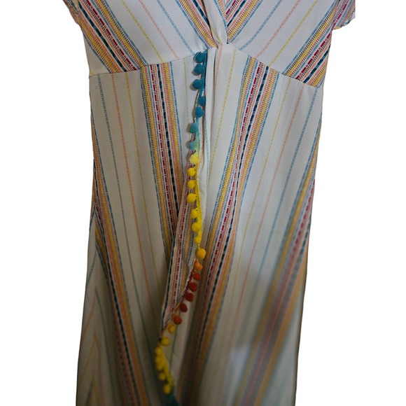 America and Beyond Rainbow Striped Maxi Dress Size Large - Picture 3 of 8